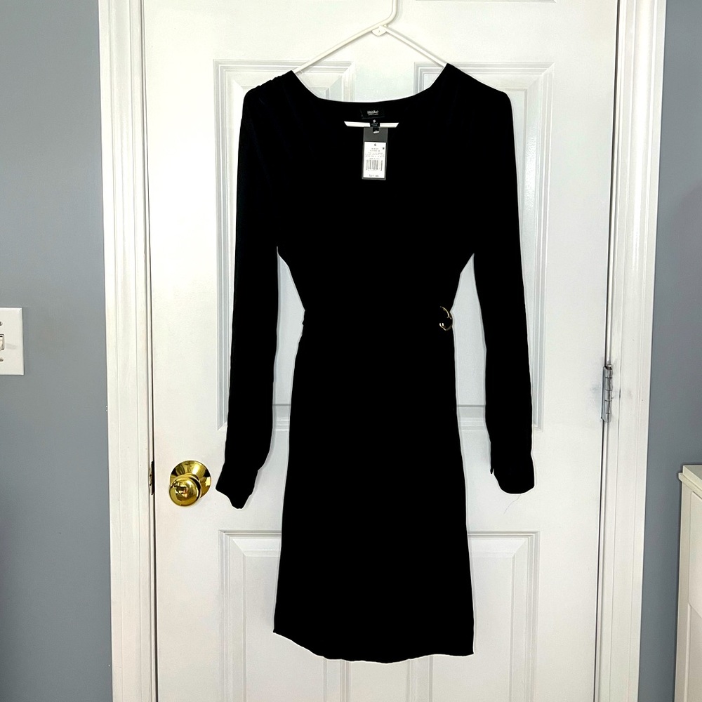 Mossimo belted black dress size S NWT